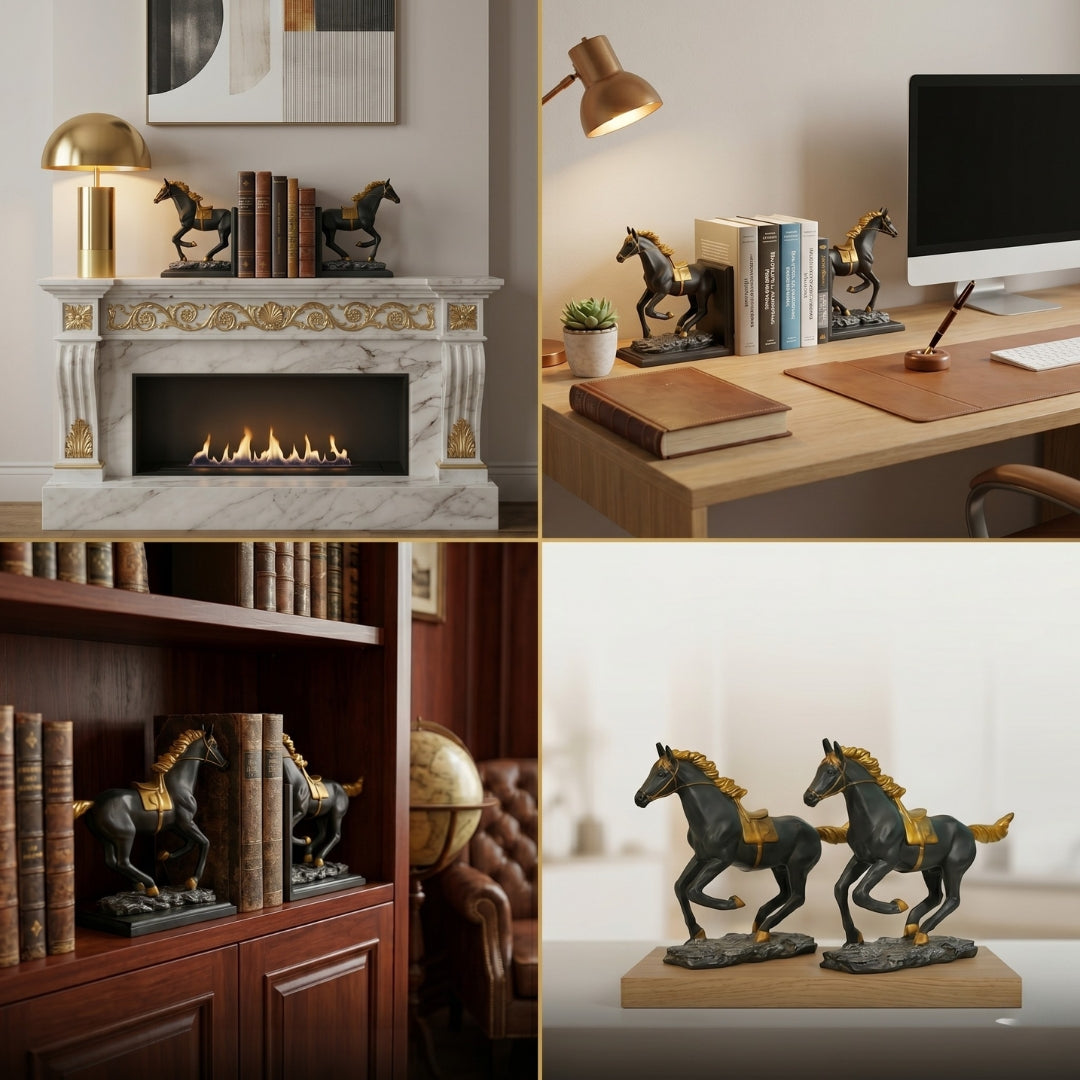 Best Place for Elegant Pair of Running Horses Showpiece