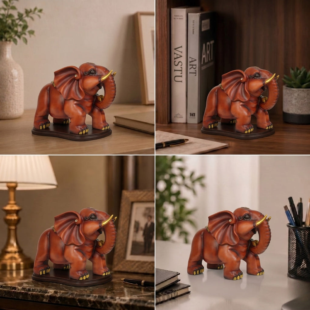 Best Place for Elegant Red Elephant with Golden Tusks
