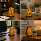 Best Place for Exquisite Golden Laughing Buddha on Black Base