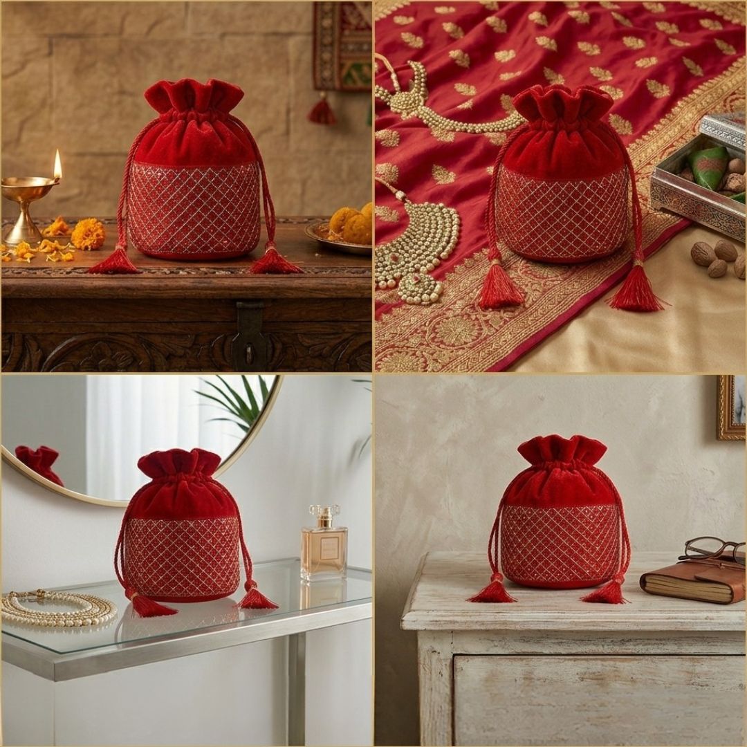 Best Place for Golden Glamour Laxmi Potli Bag 
