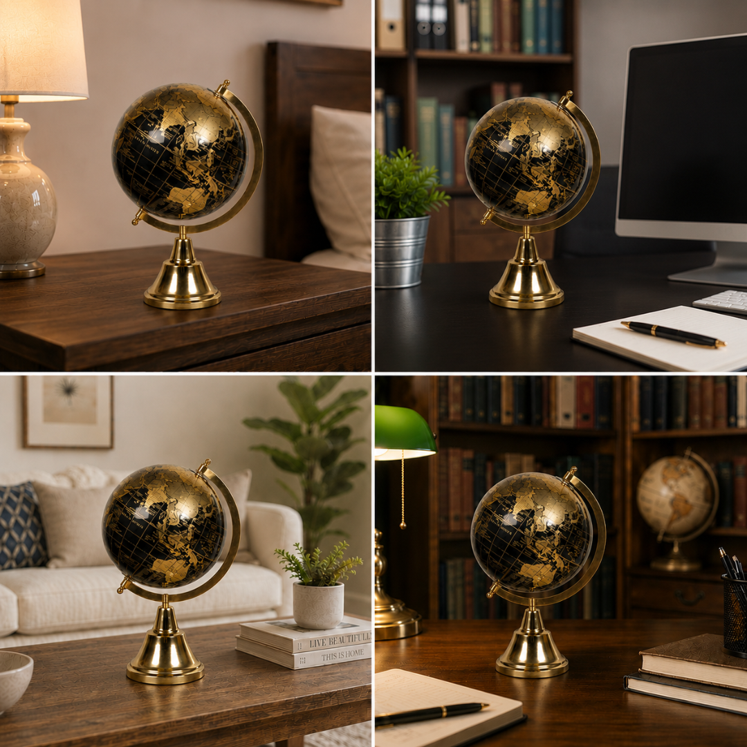 Best Place for Luxurious Black and Gold Decorative World Globe