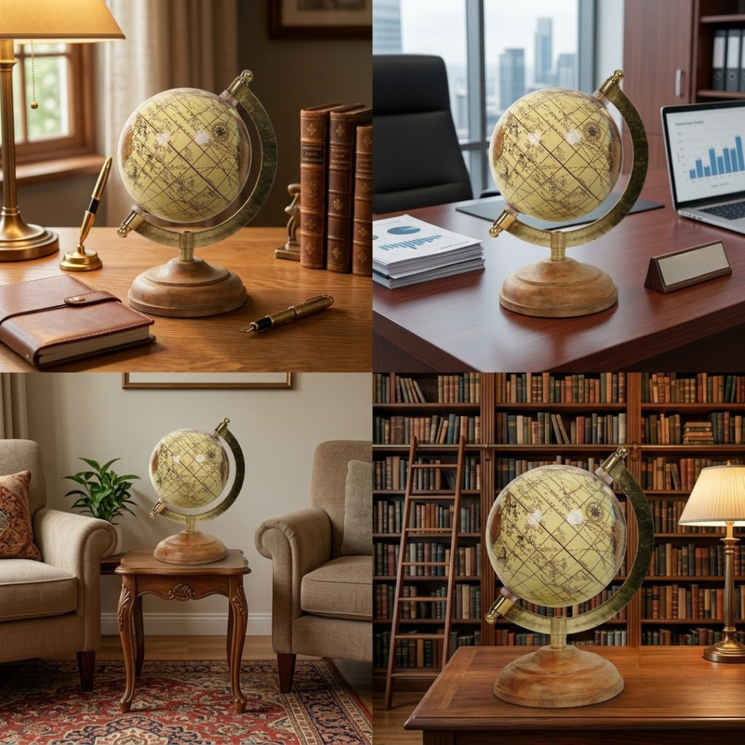 Best Place for Vintage Style Decorative Desktop Brown Globe