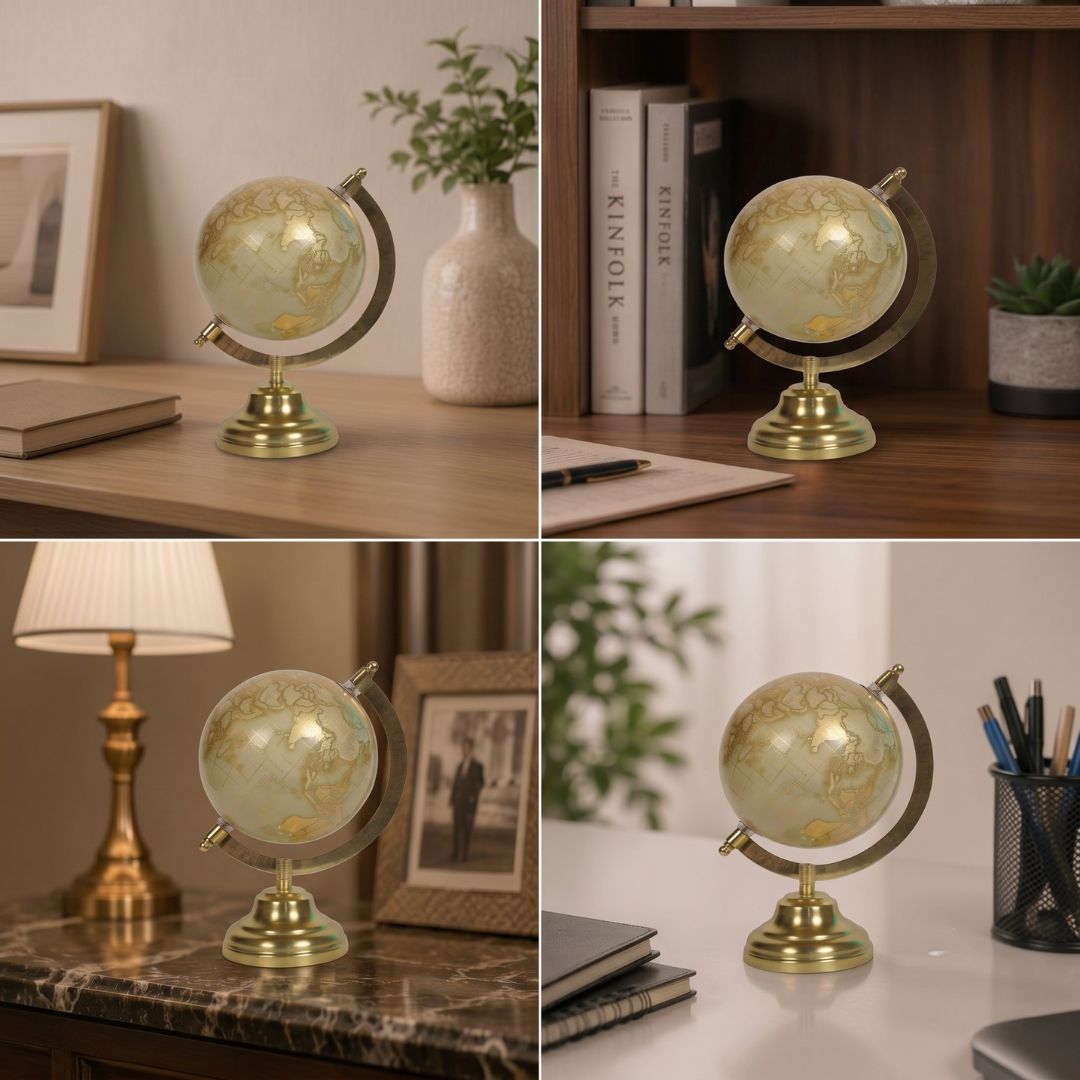 Best Place of Elegant Metallic Gold Decorative Desktop Globe