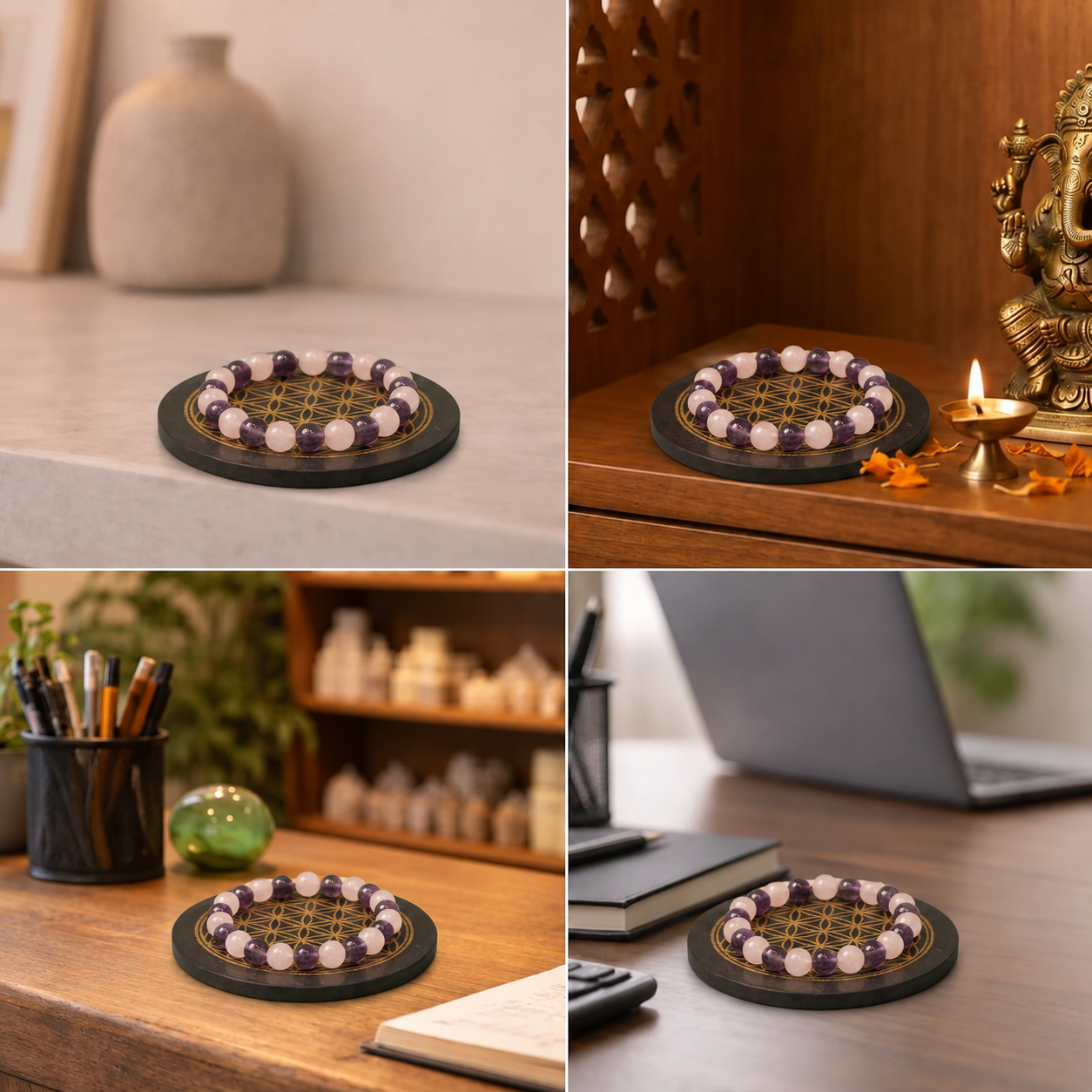 Best place for Divine Harmony Amethyst & Rose Quartz Healing Energy Vastu Bracelet