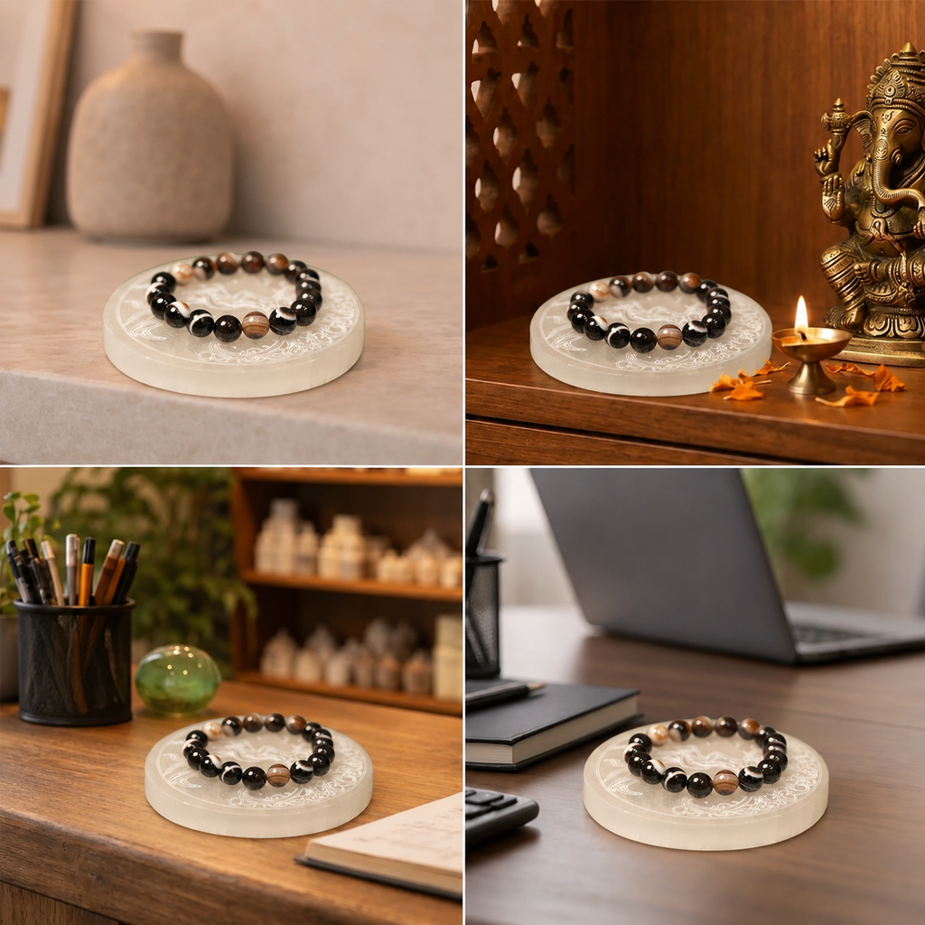 Best place for Natural Banded Agate Energy Bracelet for Protection, Stability & Rahu-Ketu Alignment