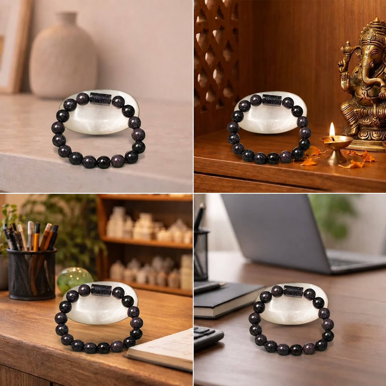 Best place for Natural Blue Sunstone Energy Bracelet for Ambition, Focus & Saturn Alignment