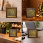 Best place for Shubh Labh & Swastik on Natural Pyrite Dust Frame
