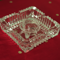 Clear Crystal Tortoise with Square Glass Dish