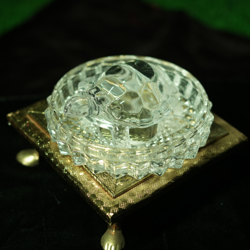 Crystal Tortoise with Glass Plate