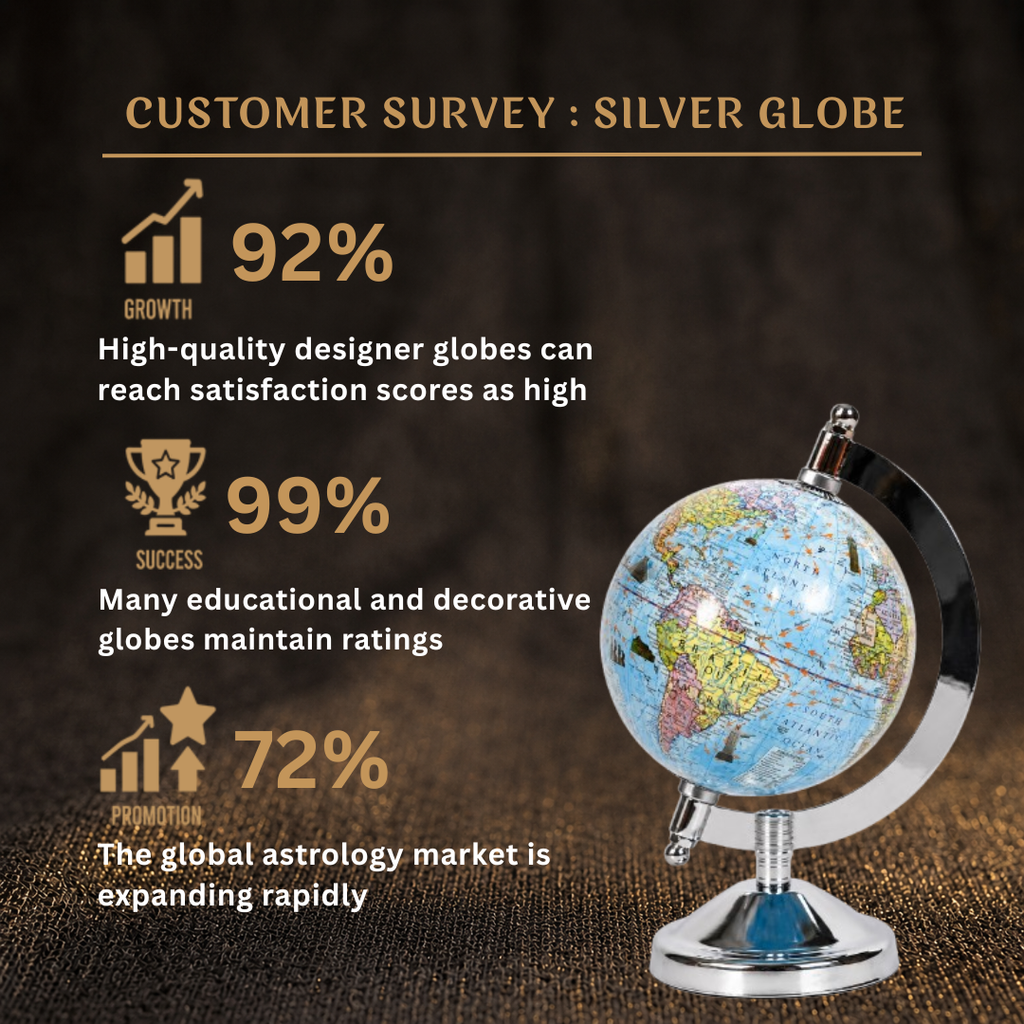 Customer Survey of Modern Polished Silver Desktop Globe
