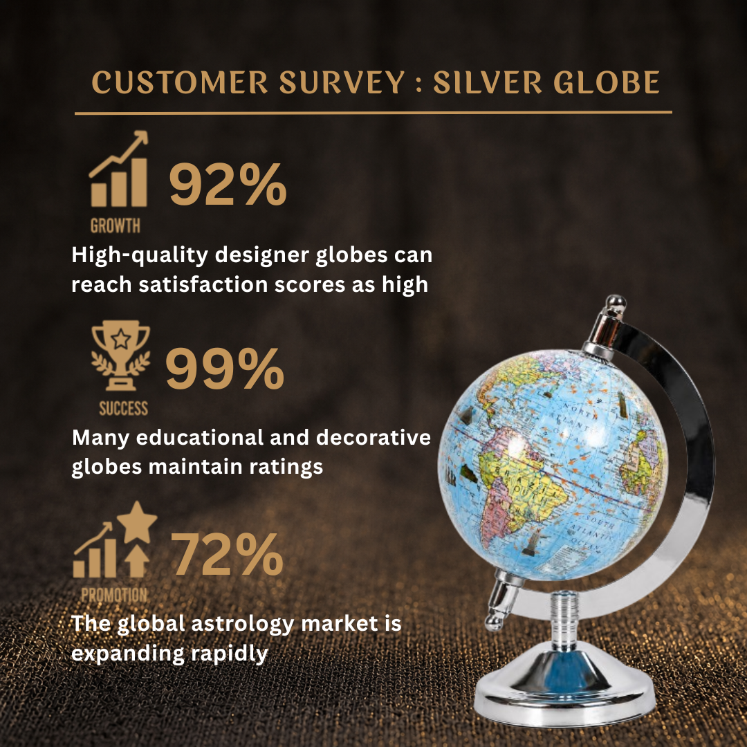 Customer Survey of Modern Polished Silver Desktop Globe