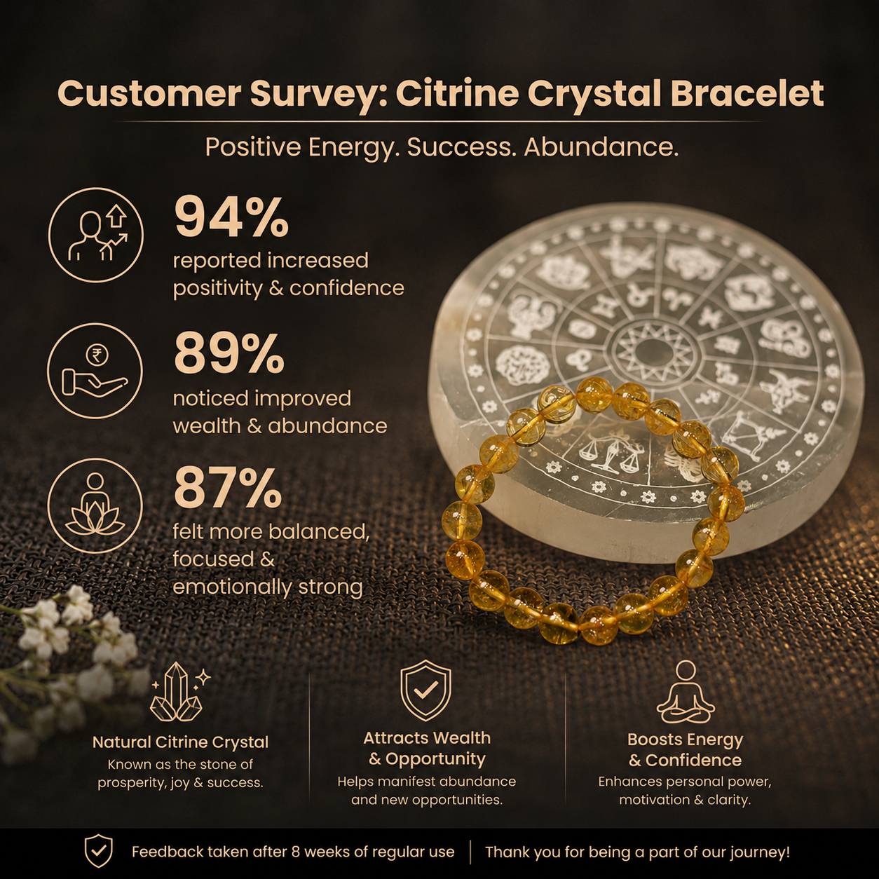 Customer survey of Natural Citrine Stone Bracelet – Money & Success Crystal for Vastu