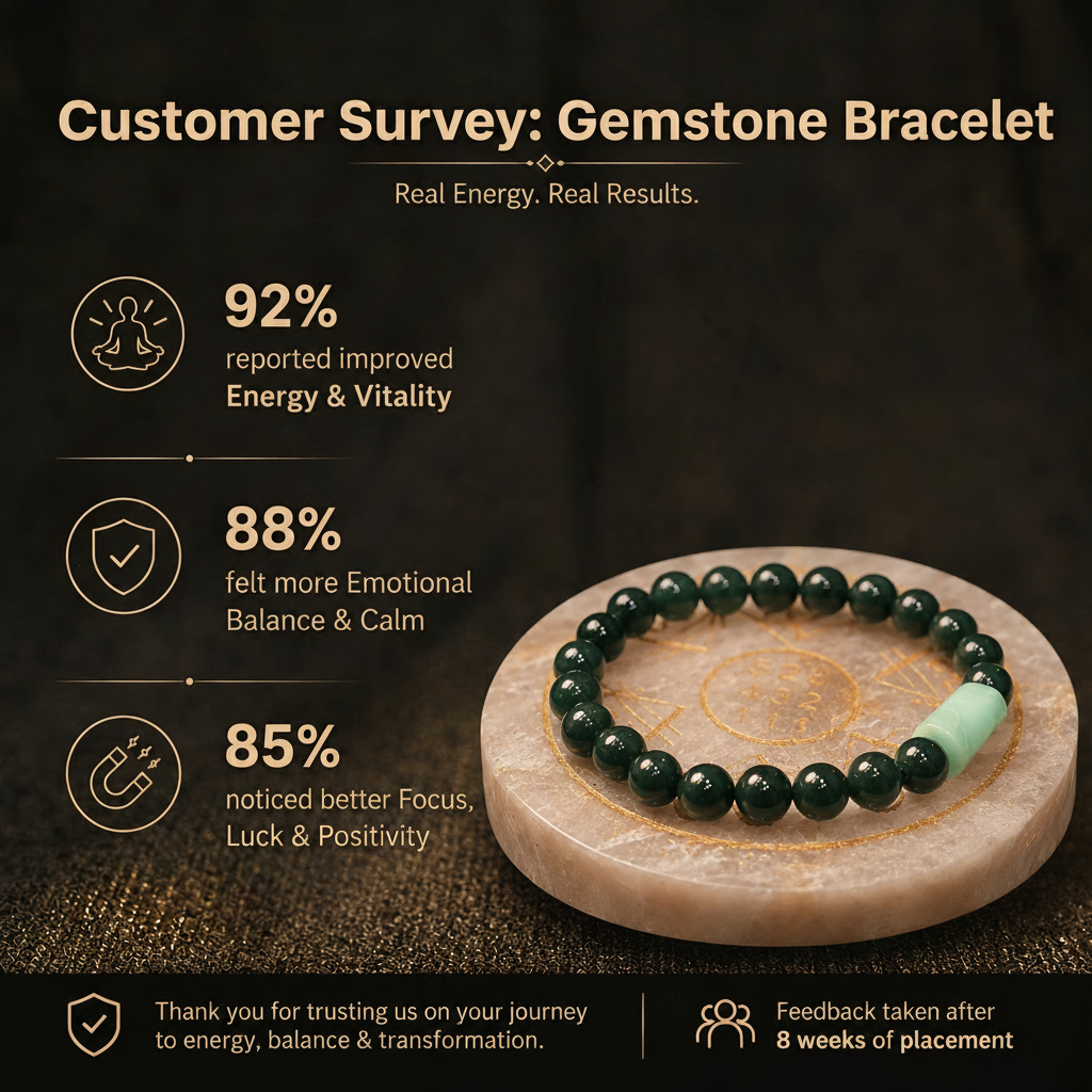 Customer survey of Natural Deep Green Aventurine & Light Green Jade Barrel Energy Bracelet