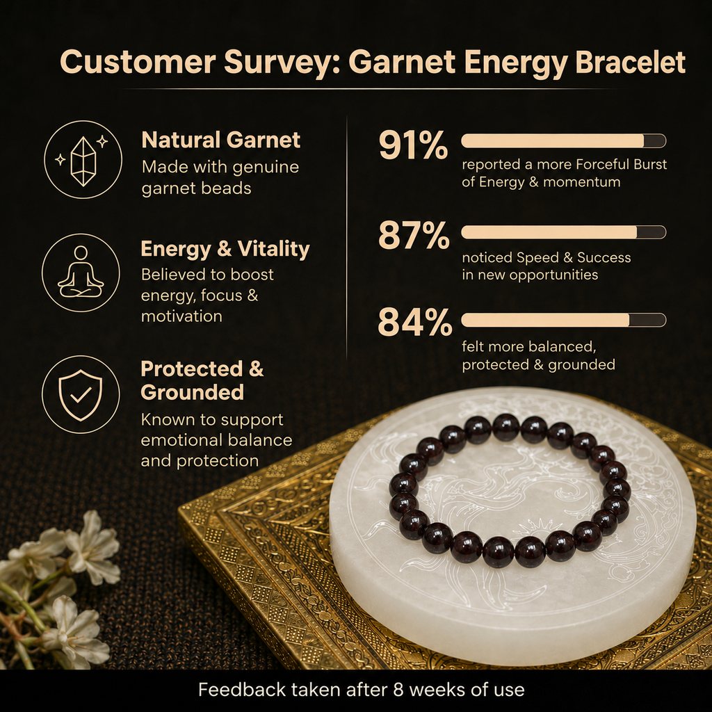 Customer survey of Natural Garnet Energy Bracelet