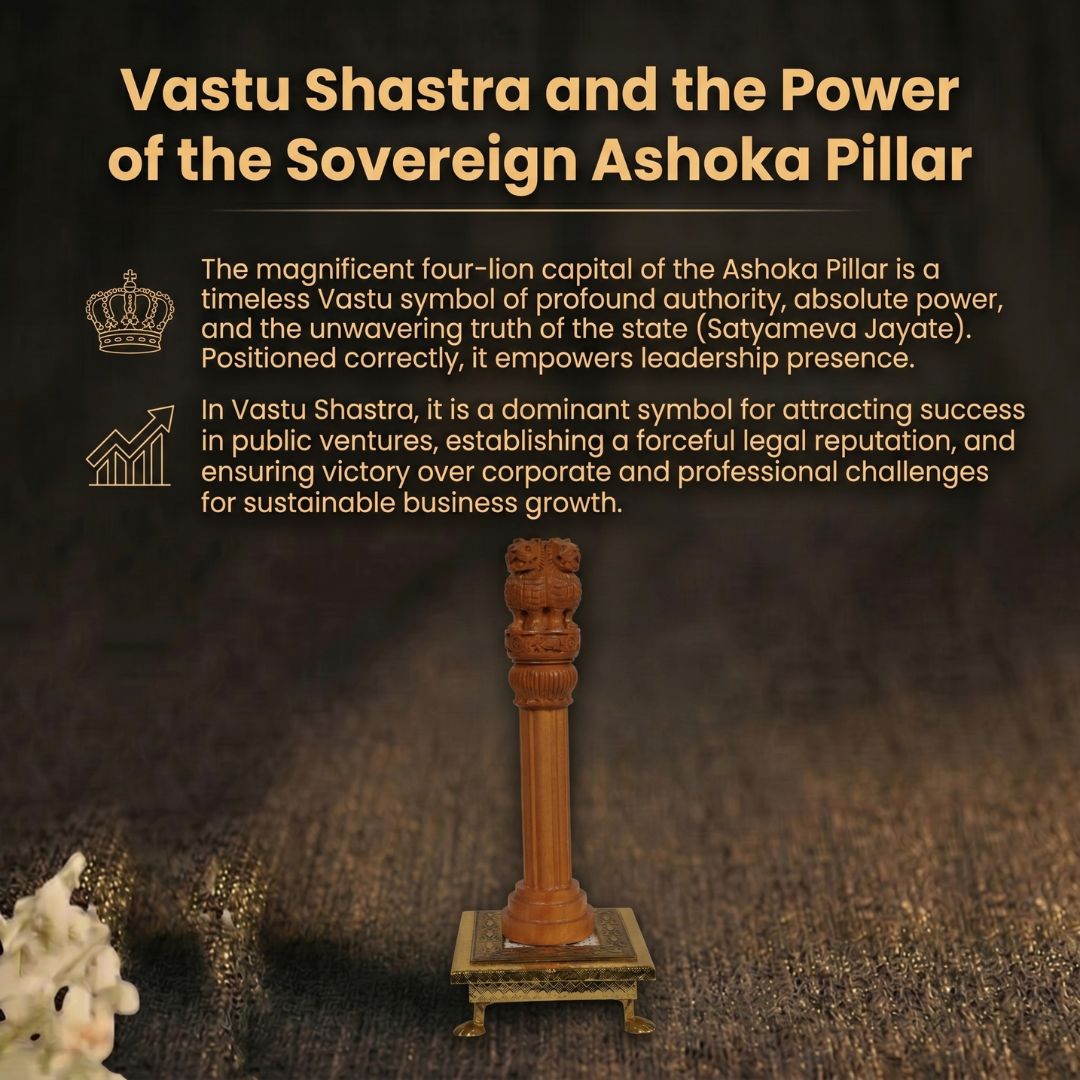 Details for the Ashoka Stambh Pillar Wooden Statue for Home & Office
