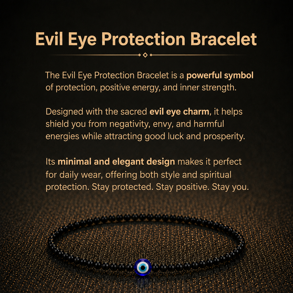 Details of the Black Spinel & Evil Eye Protection Anklet for Saturn (Shani) & Rahu Alignment