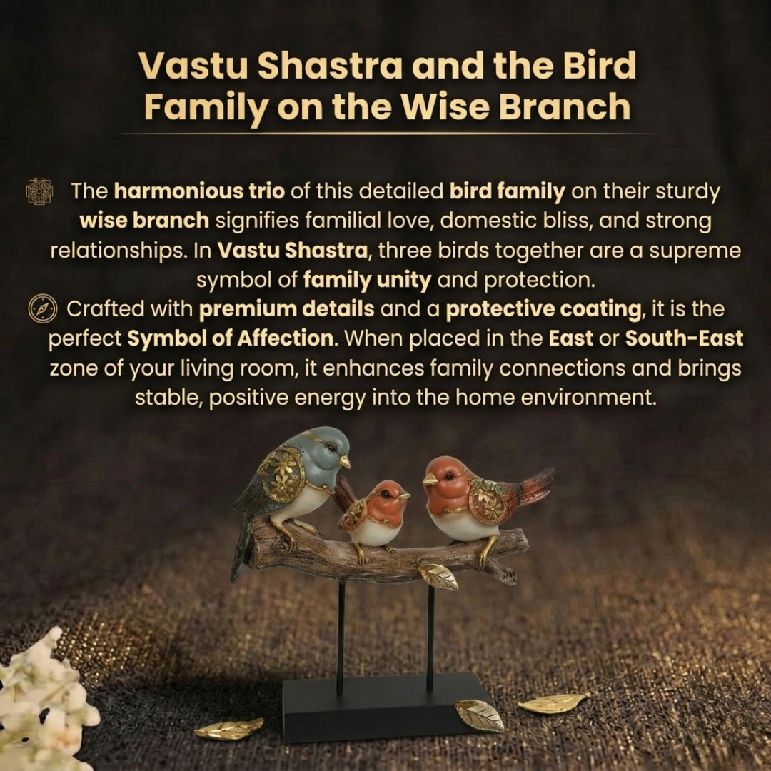 Details of the Elegant Bird Family Showpiece