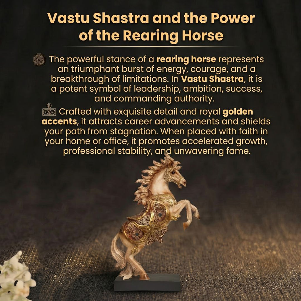 Details of the Elegant Rearing Horse Statue