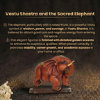 Details of the Elegant Red Elephant with Golden Tusks