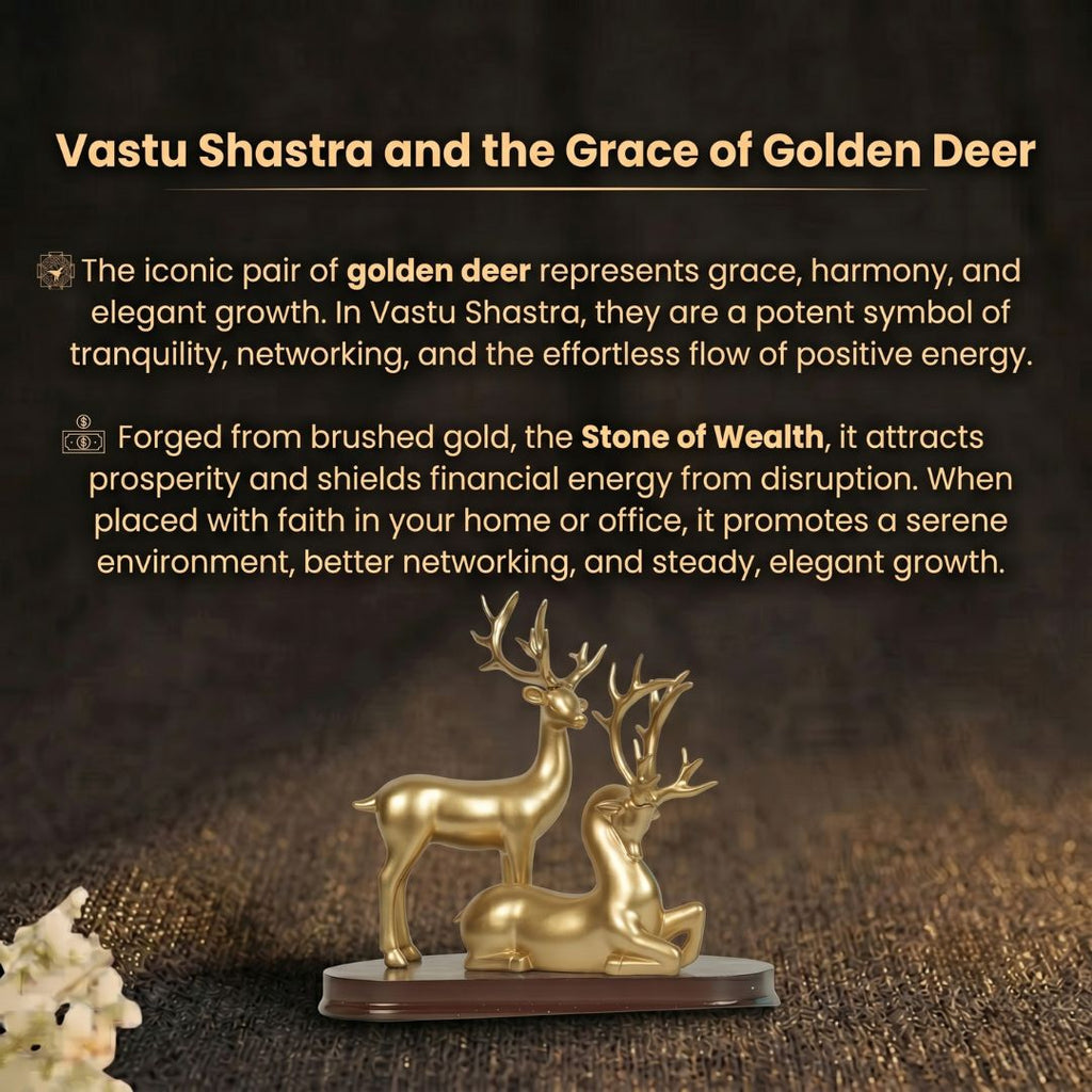 Details of the Elegant Standing Deer Showpiece