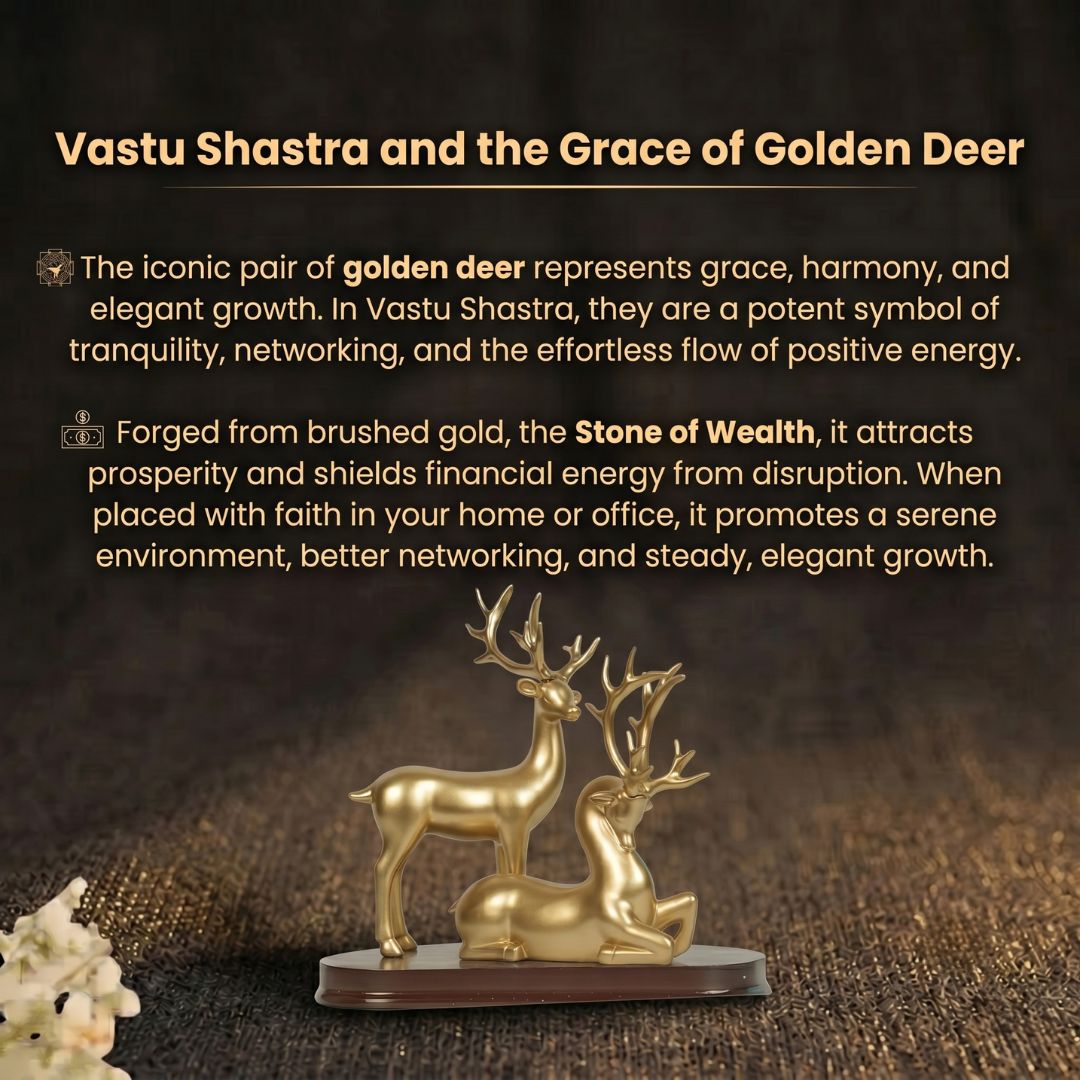 Details of the Elegant Standing Deer Showpiece