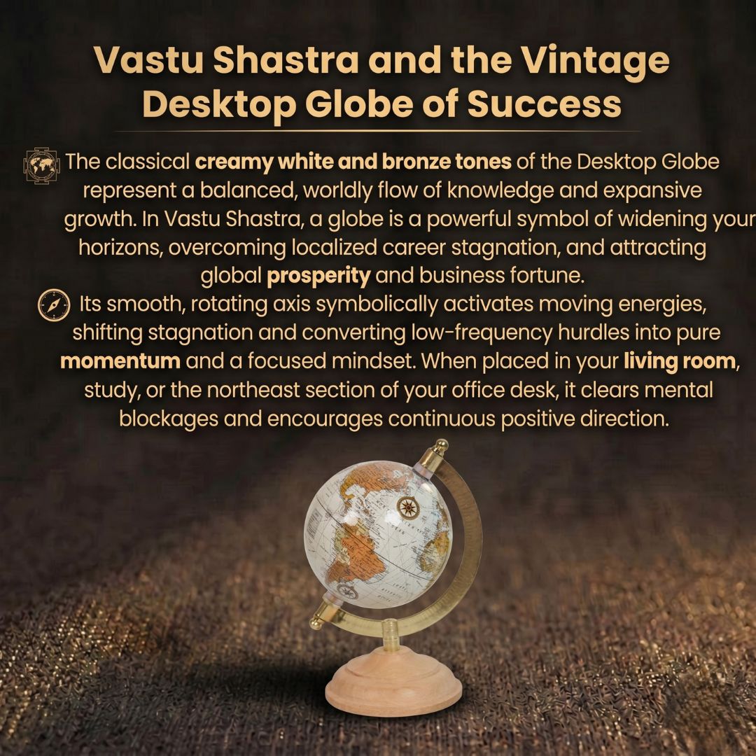 Details of the Elegant Vintage-Style Desktop Globe