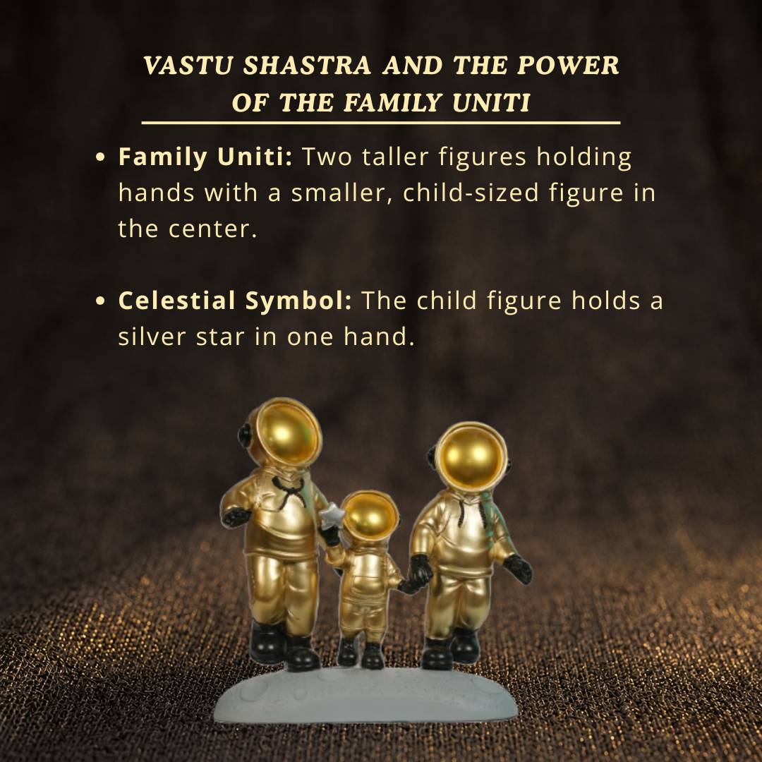 Details of the Golden Astronaut Family Statue