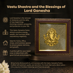 Details of the Golden Lord Ganesha on Natural Pyrite Dust Wooden Frame