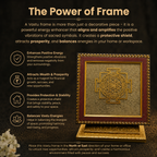 Details of the Golden Shree Yantra on Pyrite Crystal Dust Wooden Frame