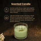 Details of the Green Herbal Prosperity & Mercury Energy Vastu Glass Candle