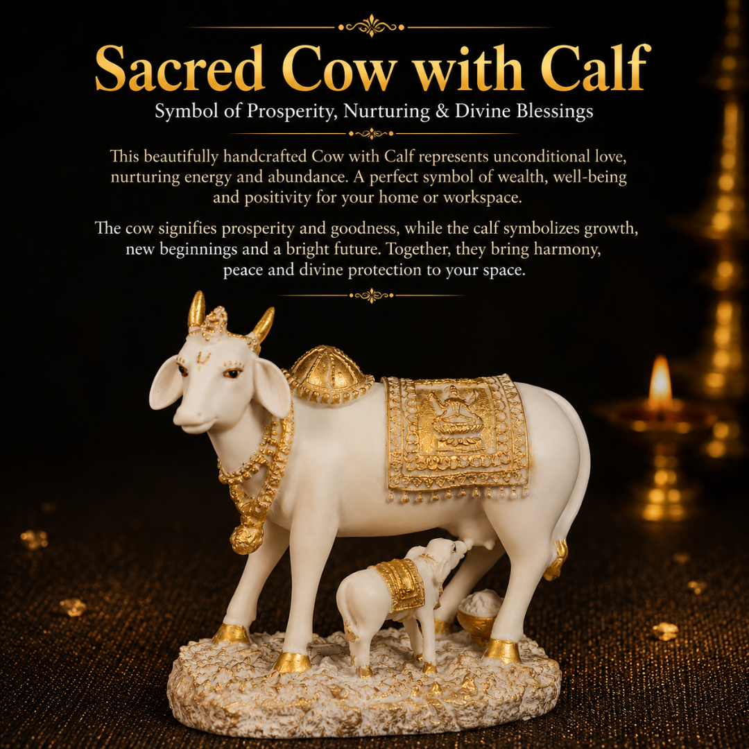 Details of the Kamdhenu Cow with Calf Statue
