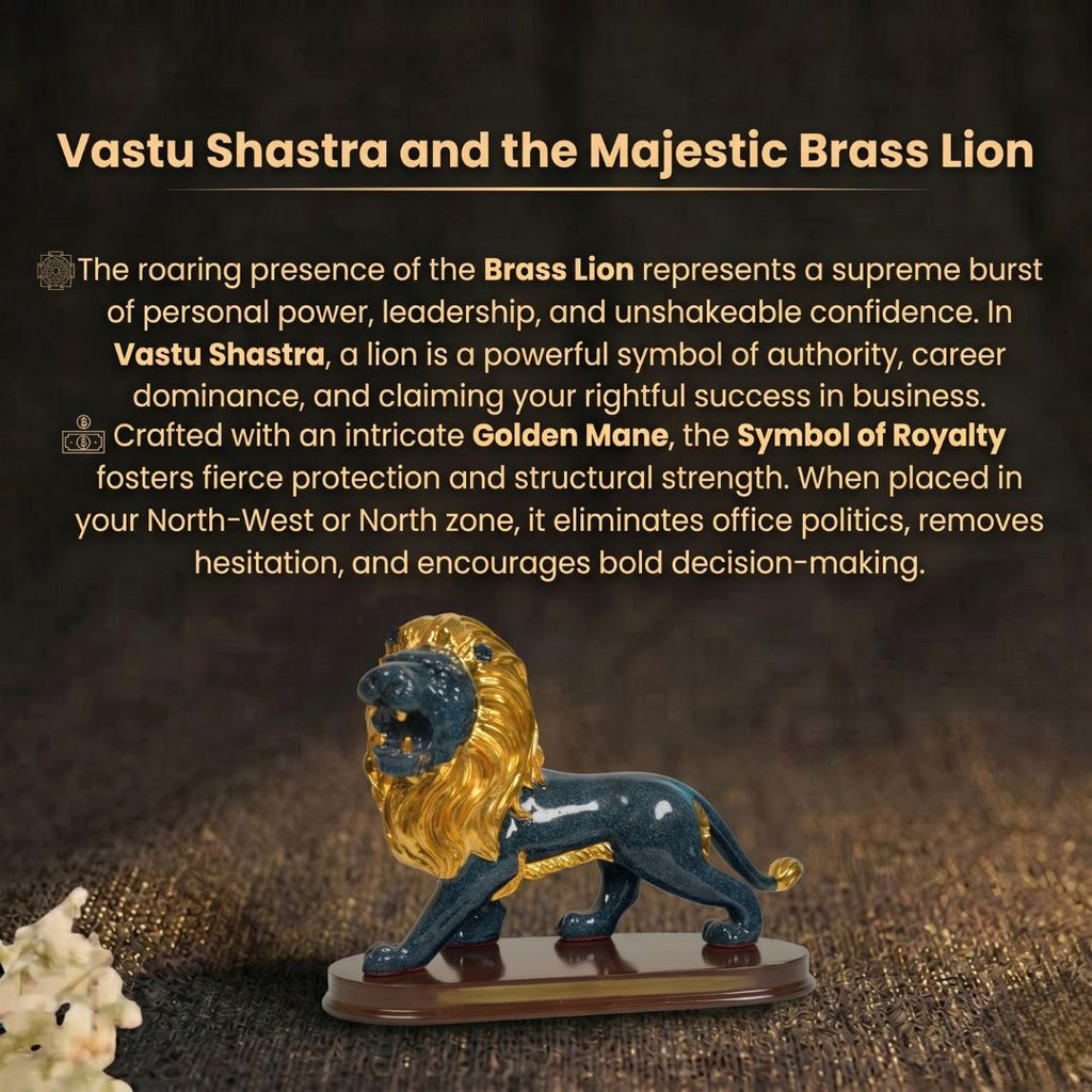 Details of the Majestic Roaring Lion Showpiece