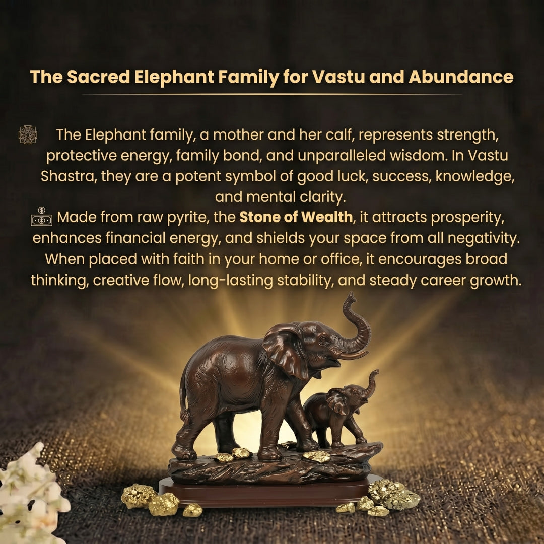 Details of the Mother and Baby Elephant Statue