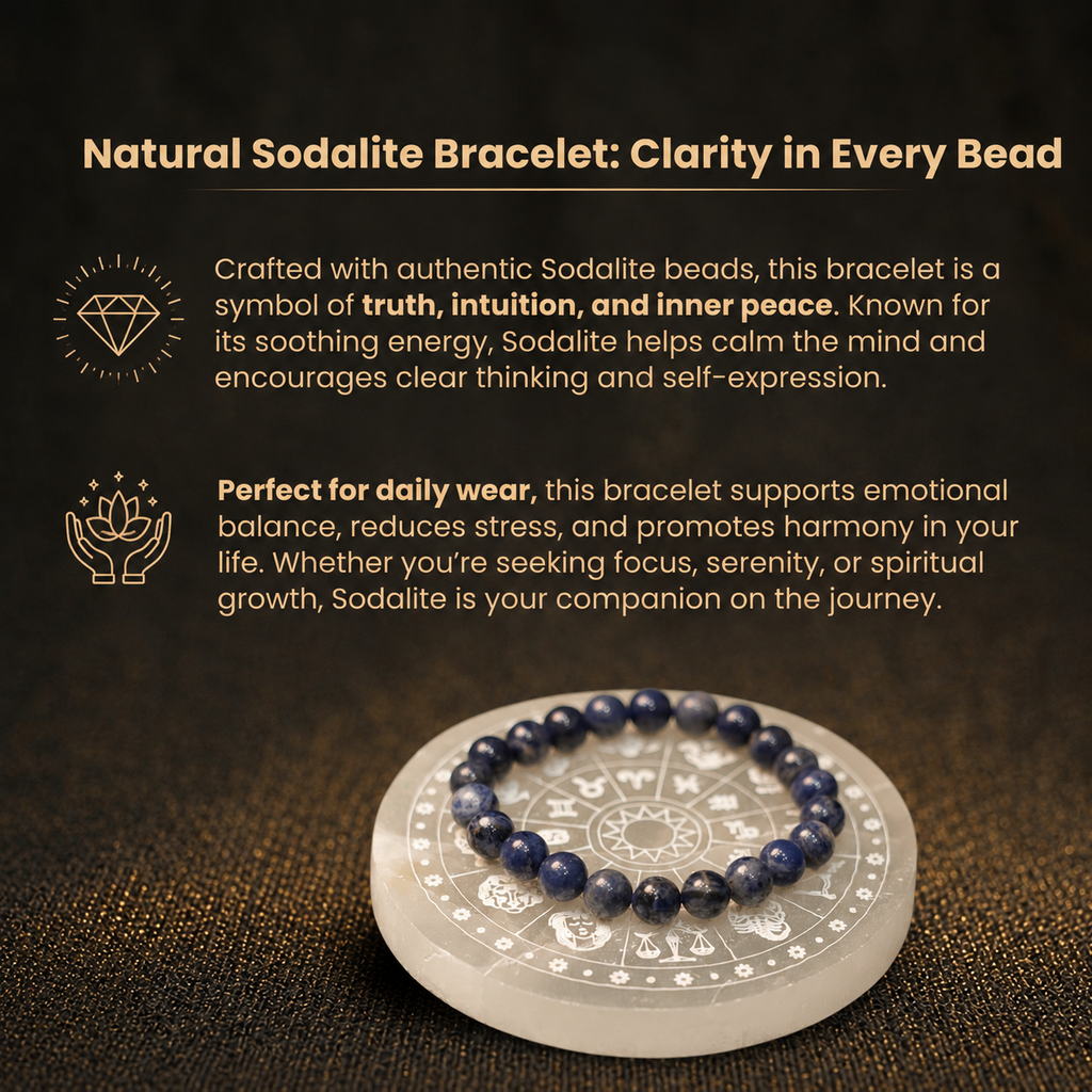 Details of the Natural Blue Sodalite Beaded Bracelet