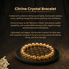 Details of the Natural Golden Citrine Energy Bracelet for Wealth, Prosperity & Jupiter (Guru) Alignment