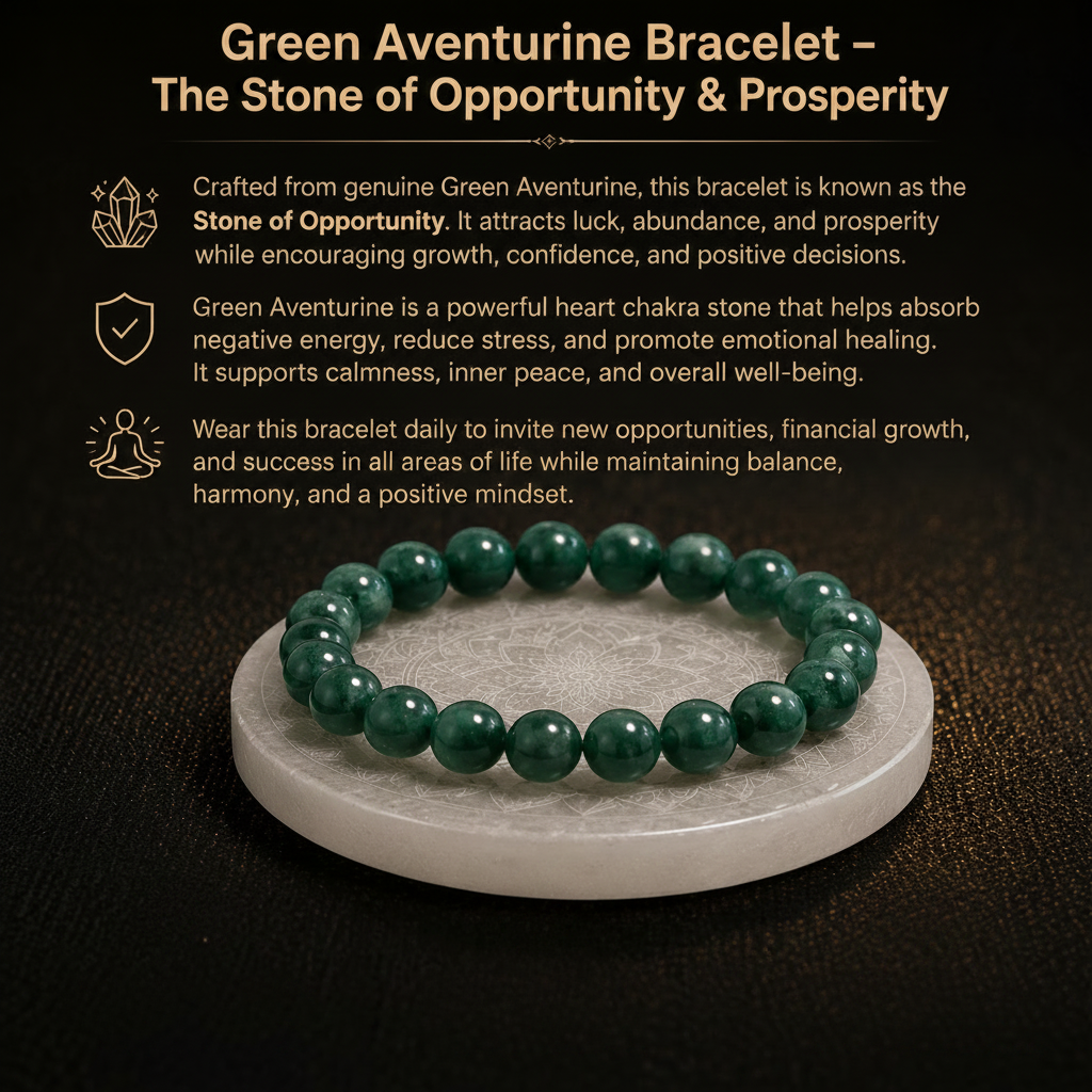 Details of the Natural Green Jade & Aventurine Energy Bracelet