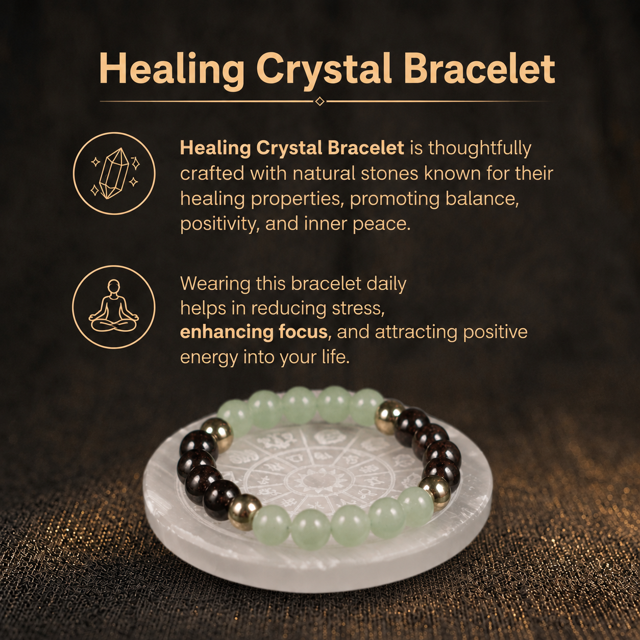 Details of the Natural Green Jade, Garnet & Pyrite Combination Bracelet