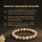Details of the Natural Grey Labradorite Energy Bracelet for Intuition, Aura Protection & Rahu-Ketu Alignment