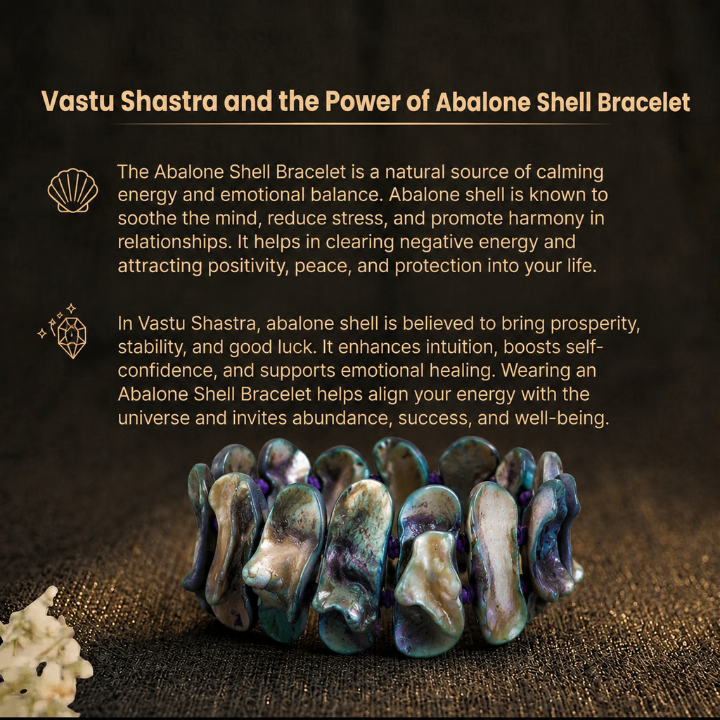 Details of the Natural Iridescent Abalone Shell Chunk Statement Bracelet for Intuition, Emotional Balance & Moon-Venus Alignment