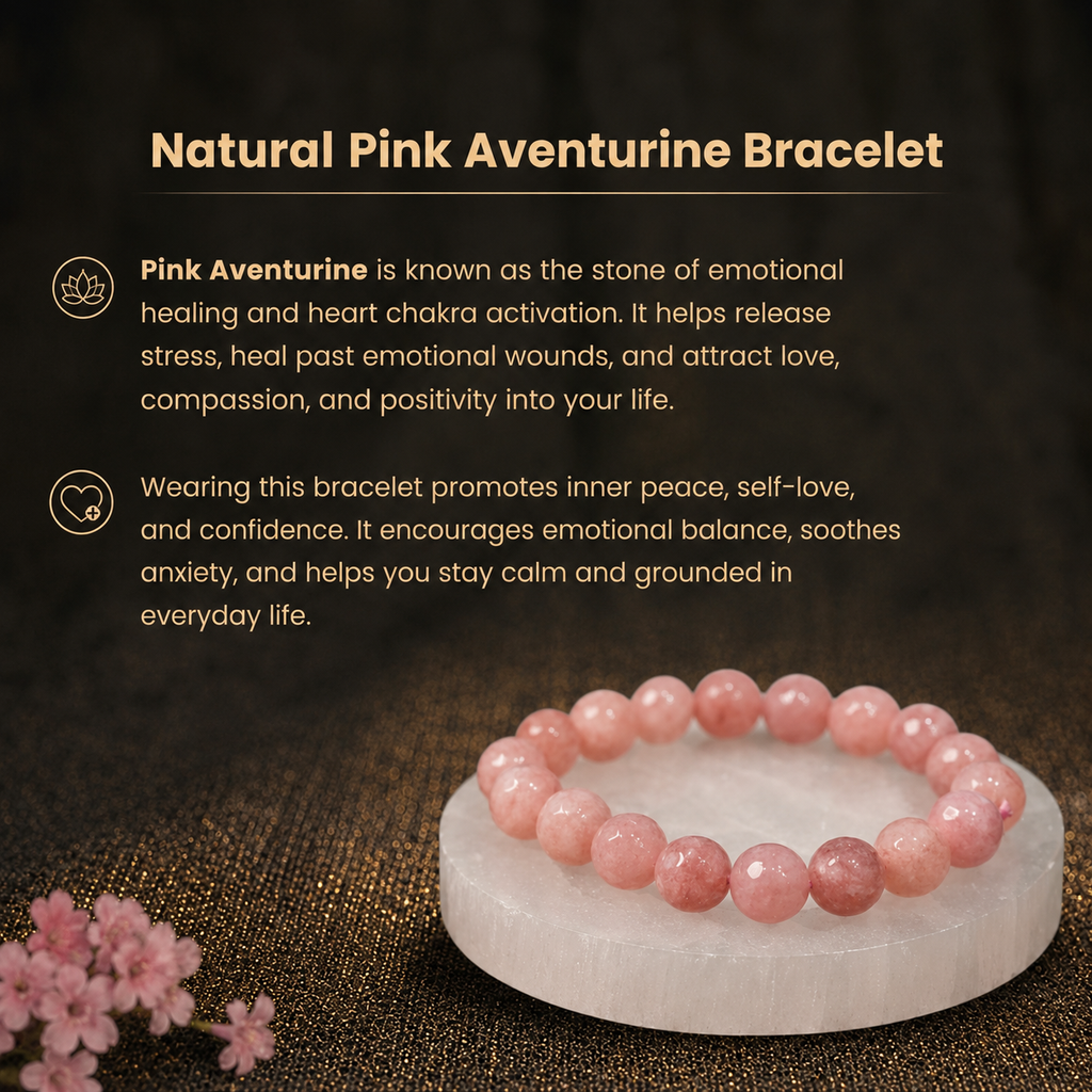 Details of the Natural Peach Moonstone & Pink Opal Energy Bracelet