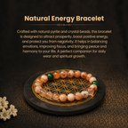 Details of the Natural Peach Quartz & Green Aventurine Accent Energy Bracelet