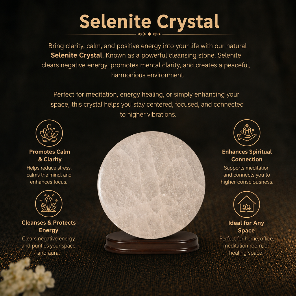 Details of the Natural Pure Round Selenite Charging Plate