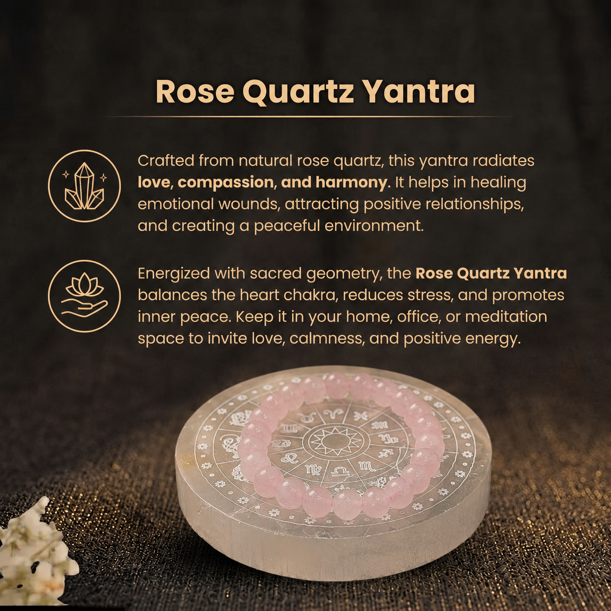 Details of the Natural Rose Quartz Beaded Bracelet