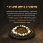 Details of the Natural Tree Agate & Moss Agate Energy Bracelet for Prosperity, Growth & Mercury Alignment
