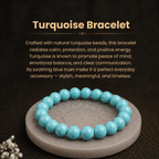 Details of the Natural Turquoise (Firoza) Gemstone Energy Bracelet