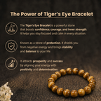 Details of the Natural Yellow Tiger Eye & Cats Eye Energy Bracelet for Focus, Confidence & Sun Energy