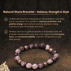 Details of the Natural Zebra Jasper & Metallic Energy Bracelet for Peace, Focus & Protection