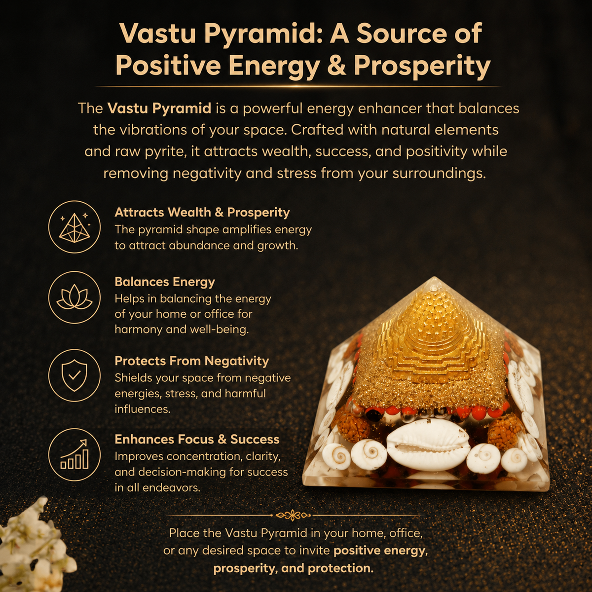 Details of the Shree Yantra Orgonite Pyramid