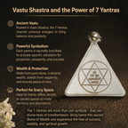 Details of the Silver Triangular Saraswati Vagvadini Yantra Tavij