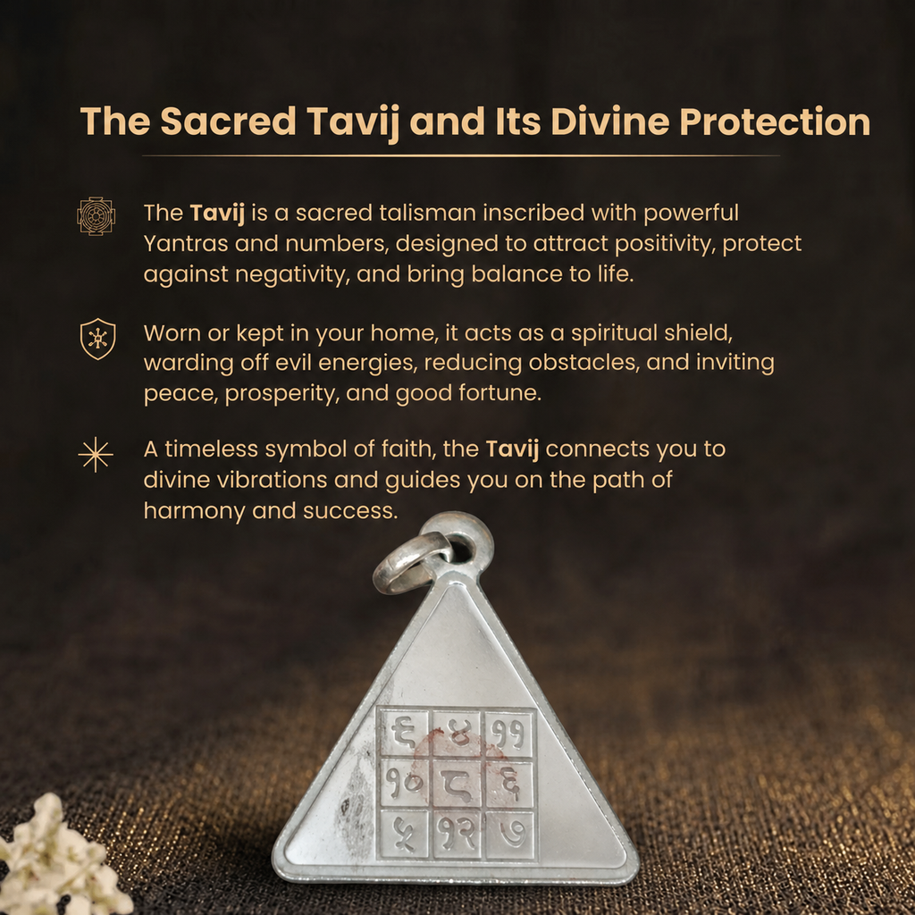 Details of the Silver Triangular Siddha Navgraha Tavij